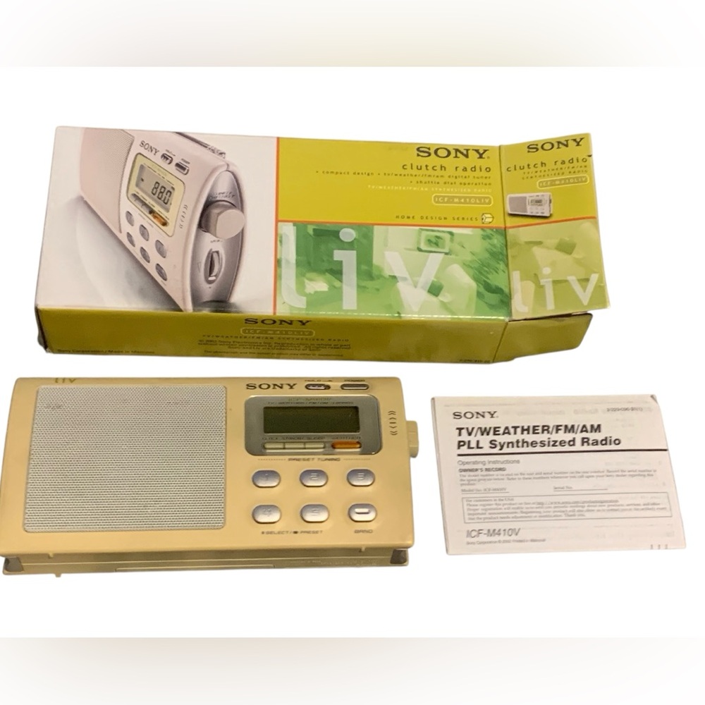 Sony Liv‎ Portable 4-Band TV/Weather/FM/AM Clutch Radio ICF-M410LIV